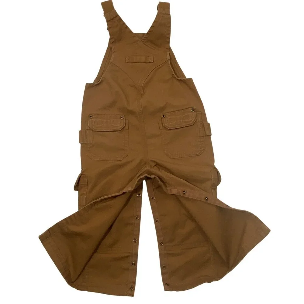 Duluth Trading Co. Kids 3T Brown Overalls Adjustable Straps Cotton Blend Cargo
